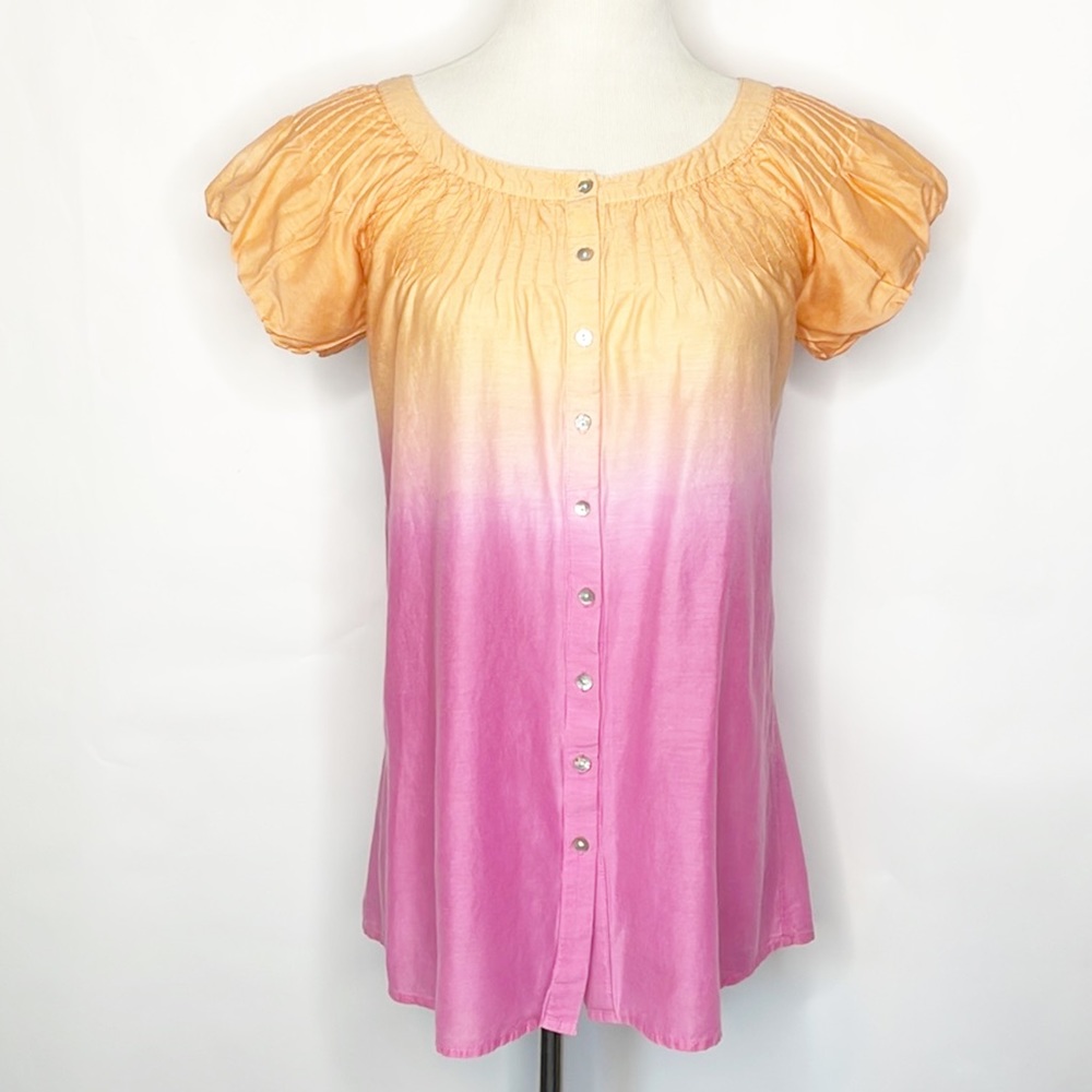 Soft Surroundings Orange to Pink Ombré Top (S/XS)